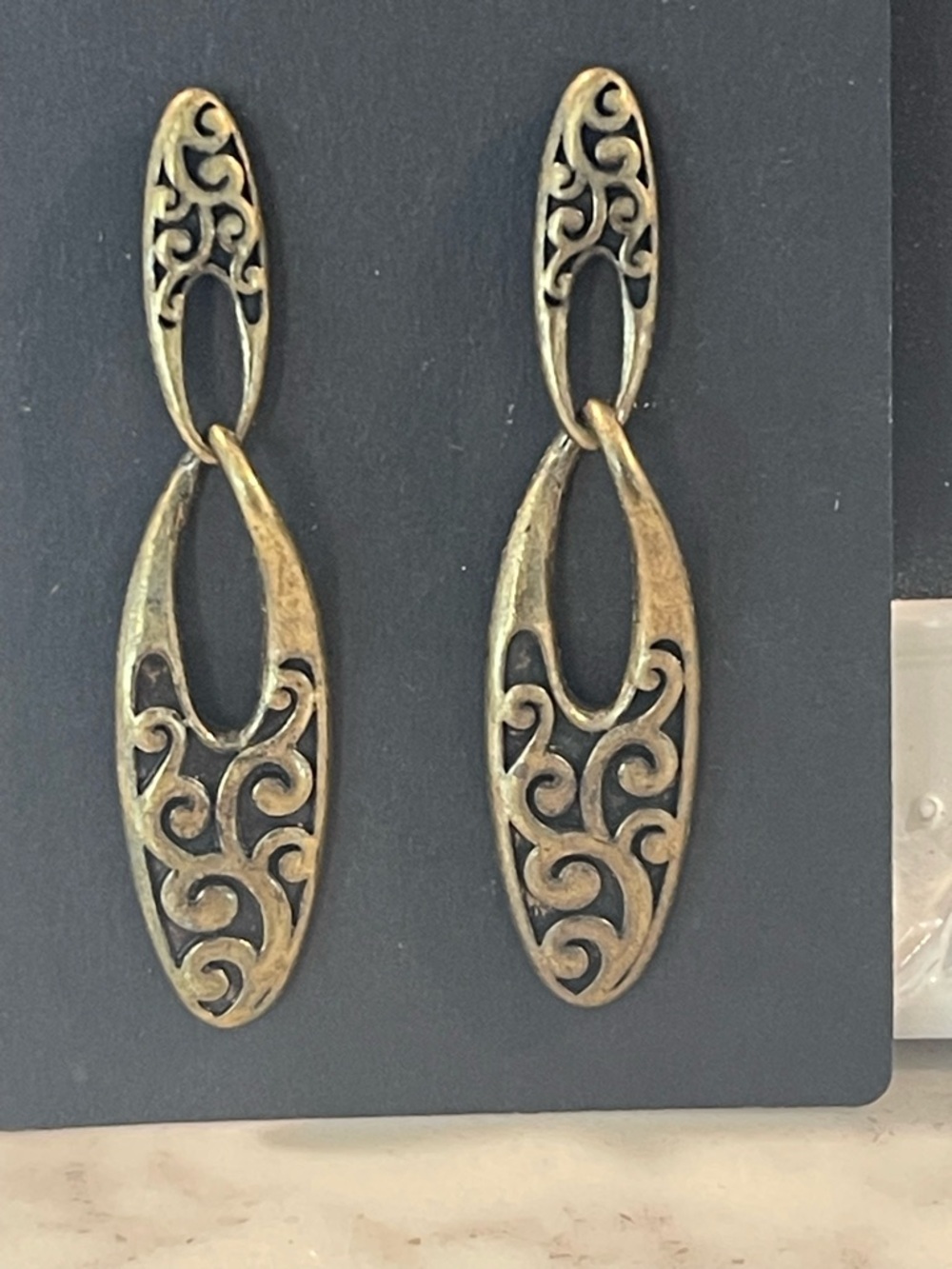 Lia Sophia “Kiam” Gold-Tone Filigree Double Drop Earrings